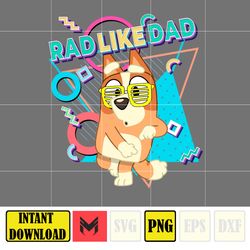 rad like dad bingo png, designs cartoon rad dad png, father's day png sublimation, cartoon dad png, clipart