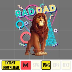 simba rad dad png, designs cartoon rad dad png, father's day png sublimation, cartoon dad png, clipart, instant download