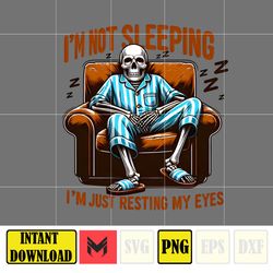 i'm not sleeping, i'm just resting my eyes png, skeleton dad png, beer dad bod png, trendy father's day png