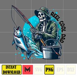 reel cool dad png, skeleton dad png, beer dad bod png, funny skeleton doing dad shit, trendy father's day png