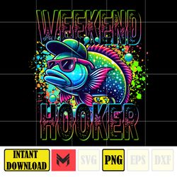 weekend hooker png, colorful fish png, funny sarcastic summer png, father's day png, fishing dad png, reel cool dad (2)