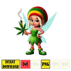 cartoon fairy png,high quality cartoon rasta digital designs, weed png, smoking png, instant download