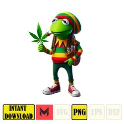 cartoon frog png,high quality cartoon rasta digital designs, weed png, smoking png, instant download