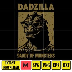 dadzilla daddy of monsters svg, dadzilla svg, gag gift for dad, dada svg, presents for dad, father's day svg