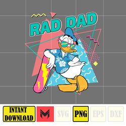 rad dad donal duck png, cartoon rad dad png, father's day png, mouse and honey bear png, dad life png, dad design