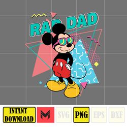 rad dad mickey mouse png, cartoon rad dad png, father's day png, mouse and honey bear png, dad life png, dad design