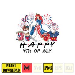 ariel happy 4th of july png, cartoon 4th of july png, 4th of july 2024 png, 4th of july funny png sublimation, clipart