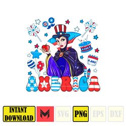 evil queen america png, cartoon 4th of july png, instant download