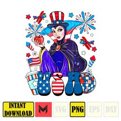 evil queen usa png, cartoon 4th of july png, instant download