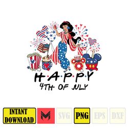 jasmine happy 4th of july png, cartoon 4th of july png, instant download