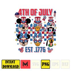 mickey happy 4th of july png, cartoon 4th of july png, instant download 2