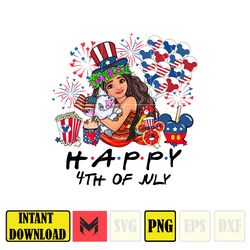 moana happy 4th of july png, cartoon 4th of july png, instant download