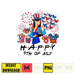 mulan happy 4th of july png, cartoon 4th of july png, instant download