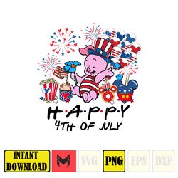 piglet happy 4th of july png, cartoon 4th of july png, instant download