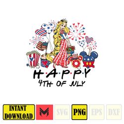 rapunzel happy 4th of july png, cartoon 4th of july png, instant download 1