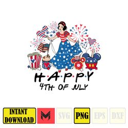 snow white happy 4th of july png, cartoon 4th of july png, instant download