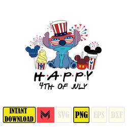 stitch happy 4th of july png, cartoon 4th of july png, instant download