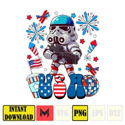 storm trooper usa png, cartoon 4th of july png, instant download