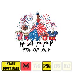 tiana happy 4th of july png, cartoon 4th of july png, instant download