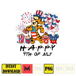 tigger happy 4th of july png, cartoon 4th of july png, instant download