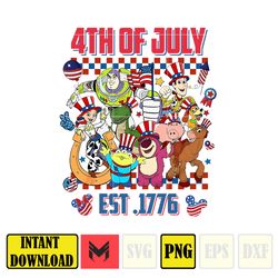 toy story happy 4th of july png, cartoon 4th of july png, instant download 1