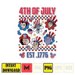 villains happy 4th of july png, cartoon 4th of july png, instant download