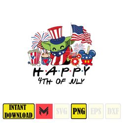 yoda happy 4th of july png, cartoon 4th of july png, instant download