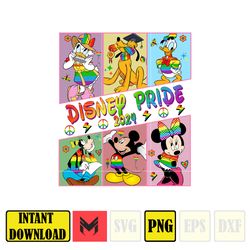 disney pride mickey and friend png, lgbt pride sublimation, instant download