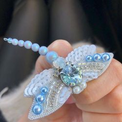 dragonfly brooch/handmade brooch/handmade jewelry/blue dragonfly/gift for her