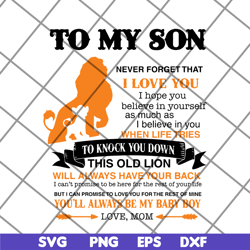 lion king to my son never forget that svg, png, dxf, eps digital file ftd19052110