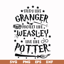 study like granger protect like weasley live like potter svg, png, dxf, eps file hrpt0007