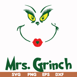 mrs. grinch svg, png, dxf, eps file dr00039