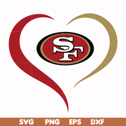 san francisco 49ers heart svg, 49ers heart svg, nfl svg, png, dxf, eps digital file nfl0710202016l