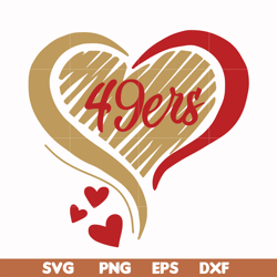 san francisco 49ers heart svg, 49ers heart svg, nfl svg, png, dxf, eps digital file nfl0710202023l