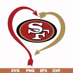 san francisco 49ers heart svg, 49ers heart svg, nfl svg, png, dxf, eps digital file nfl0710202031l