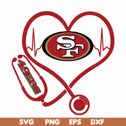 san francisco 49ers heart svg, 49ers heart svg, nfl svg, png, dxf, eps digital file nfl0710202033l