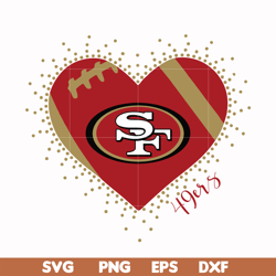 san francisco 49ers heart svg, 49ers heart svg, nfl svg, png, dxf, eps digital file nfl071020203l