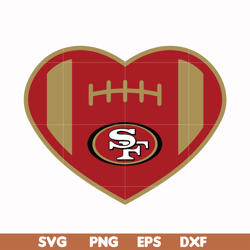 san francisco 49ers heart svg, 49ers heart svg, nfl svg, png, dxf, eps digital file nfl0710202043l