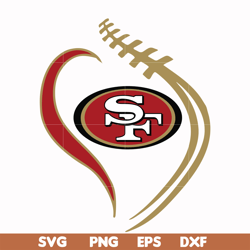 san francisco 49ers heart svg, 49ers heart svg, nfl svg, png, dxf, eps digital file nfl071020205l