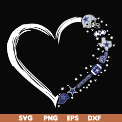 dallas cowboys heart svg, dallas cowboys svg, cowboys svg, png, dxf, eps digital file nnfl0088