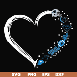 carolina panthers heart svg, carolina panthers svg, png, dxf, eps digital file nnfl0091