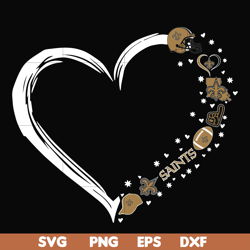 new orleans saints heart svg, saints svg, png, dxf, eps digital file nnfl0097