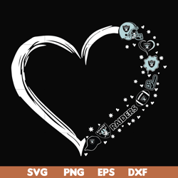 las vegas raiders heart svg, raiders svg, png, dxf, eps digital file nnfl0108