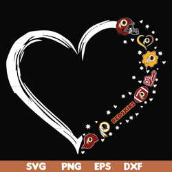 washington redskins heart svg, redskins svg, png, dxf, eps digital file nnfl0112