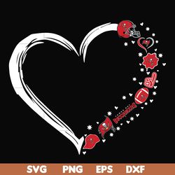 tampa bay buccaneers heart svg, buccaneers svg, png, dxf, eps digital file nnfl0114