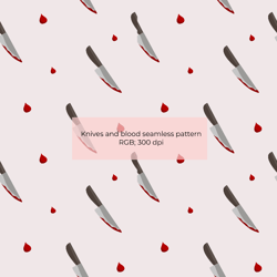 knives with blood digital download pattern, illustration