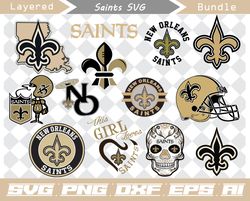 new orleans saints svg, png, dxf, eps, ai, new orleans saints cut files, new orleans saints logo, nfl svg