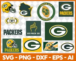green bay packers svg, png, dxf, eps, ai, green bay packers cut files, green bay packers logo, nfl svg