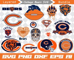 chicago bears svg, png, dxf, eps, ai, chicago bears cut files, chicago bears logo, nfl svg, chicago bears vector