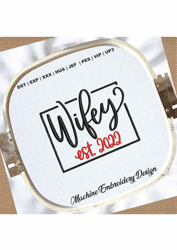 wifey embroidery design | wife embroidery files | hubby wifey embroidery patterns | wife husband embroidery designs